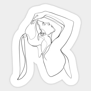 Minimalist Abstract Woman Body Line Sticker